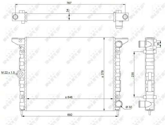 Kühler, Motorkühlung NRF 519523 Bild Kühler, Motorkühlung NRF 519523