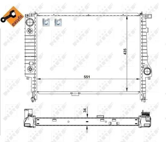 Kühler, Motorkühlung NRF 519558 Bild Kühler, Motorkühlung NRF 519558