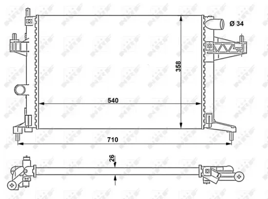 Kühler, Motorkühlung NRF 519596 Bild Kühler, Motorkühlung NRF 519596