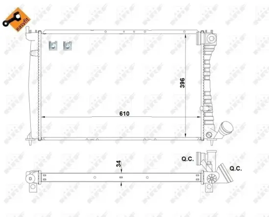 Kühler, Motorkühlung NRF 519602 Bild Kühler, Motorkühlung NRF 519602