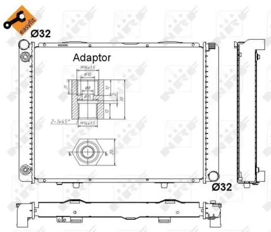 Kühler, Motorkühlung NRF 52023 Bild Kühler, Motorkühlung NRF 52023