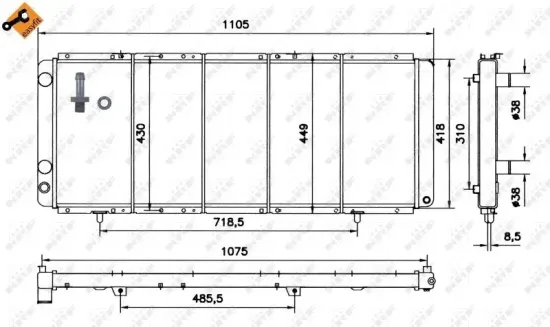 Kühler, Motorkühlung NRF 52045 Bild Kühler, Motorkühlung NRF 52045