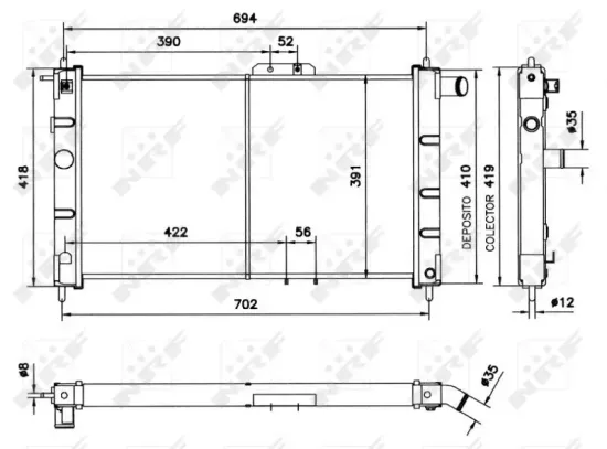 Kühler, Motorkühlung NRF 52053 Bild Kühler, Motorkühlung NRF 52053