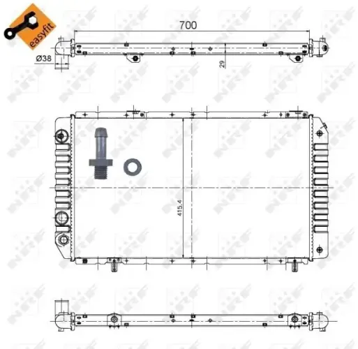 Kühler, Motorkühlung NRF 52063 Bild Kühler, Motorkühlung NRF 52063