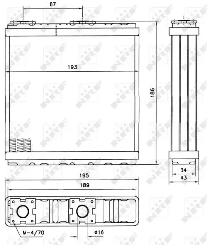 Wärmetauscher, Innenraumheizung NRF 52098 Bild Wärmetauscher, Innenraumheizung NRF 52098