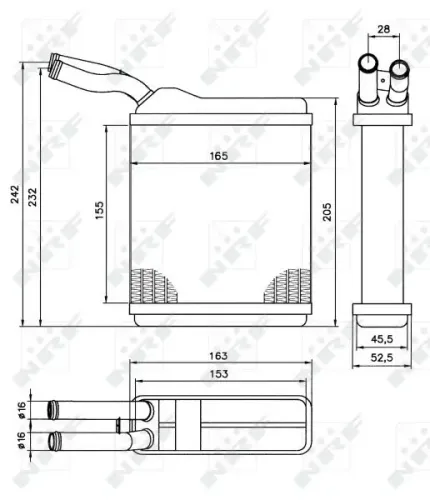 Wärmetauscher, Innenraumheizung NRF 52134 Bild Wärmetauscher, Innenraumheizung NRF 52134