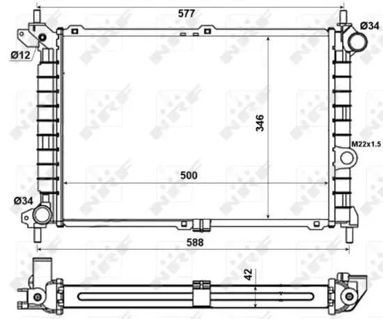 Kühler, Motorkühlung NRF 52142 Bild Kühler, Motorkühlung NRF 52142