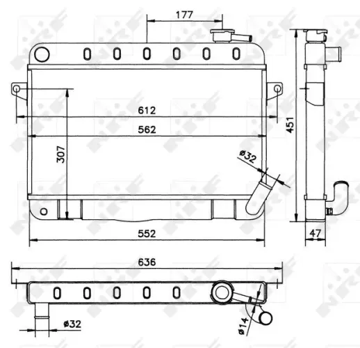 Kühler, Motorkühlung NRF 52162 Bild Kühler, Motorkühlung NRF 52162