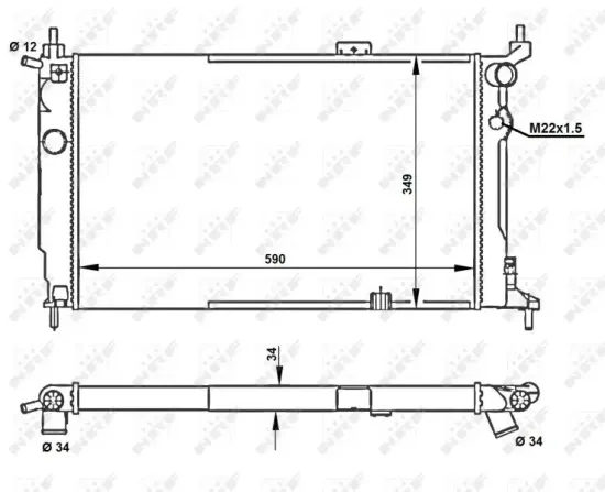 Kühler, Motorkühlung NRF 52204 Bild Kühler, Motorkühlung NRF 52204