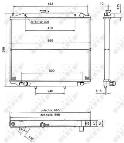 Kühler, Motorkühlung NRF 52238 Bild Kühler, Motorkühlung NRF 52238