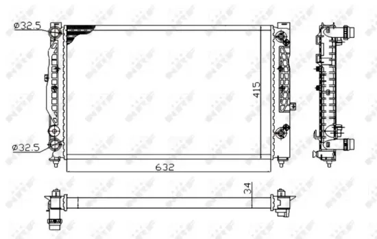 Kühler, Motorkühlung NRF 529504A Bild Kühler, Motorkühlung NRF 529504A