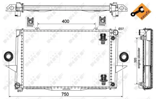 Kühler, Motorkühlung NRF 529509 Bild Kühler, Motorkühlung NRF 529509