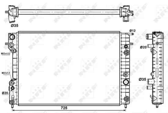Kühler, Motorkühlung NRF 529689 Bild Kühler, Motorkühlung NRF 529689
