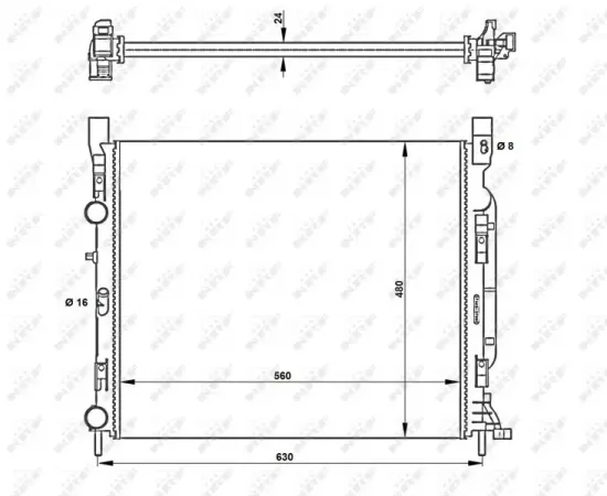 Kühler, Motorkühlung NRF 53002 Bild Kühler, Motorkühlung NRF 53002