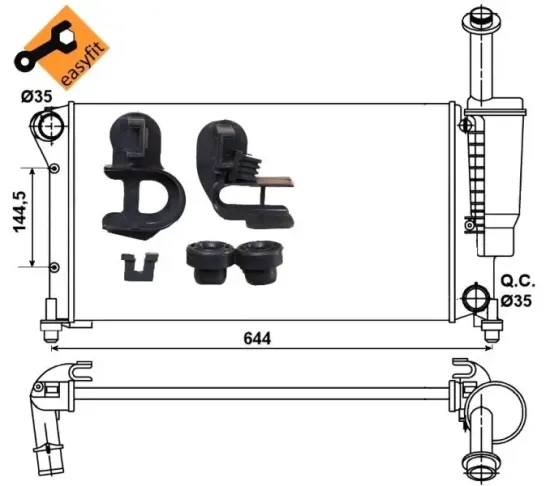 Kühler, Motorkühlung NRF 53075 Bild Kühler, Motorkühlung NRF 53075