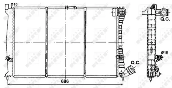 Kühler, Motorkühlung NRF 53085 Bild Kühler, Motorkühlung NRF 53085