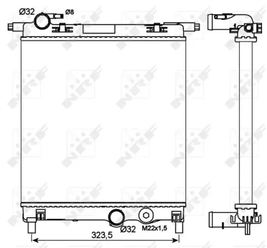 Kühler, Motorkühlung NRF 53102 Bild Kühler, Motorkühlung NRF 53102