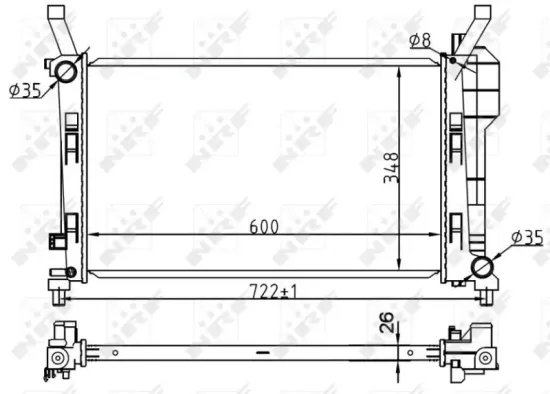 Kühler, Motorkühlung NRF 53106 Bild Kühler, Motorkühlung NRF 53106