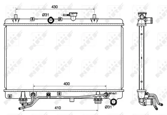 Kühler, Motorkühlung NRF 53119 Bild Kühler, Motorkühlung NRF 53119