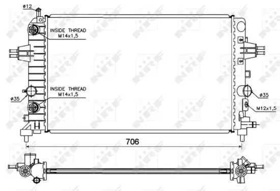 Kühler, Motorkühlung NRF 53144 Bild Kühler, Motorkühlung NRF 53144