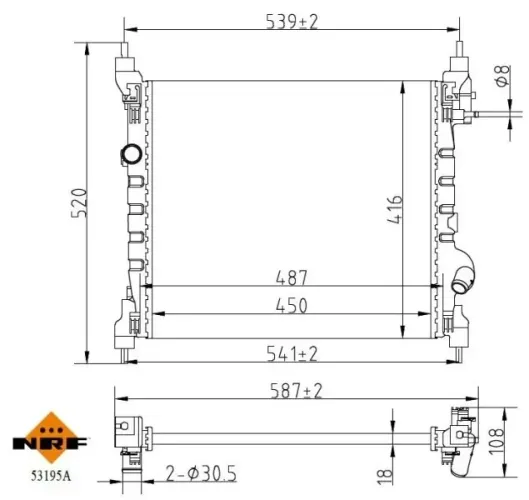 Kühler, Motorkühlung NRF 53195A Bild Kühler, Motorkühlung NRF 53195A