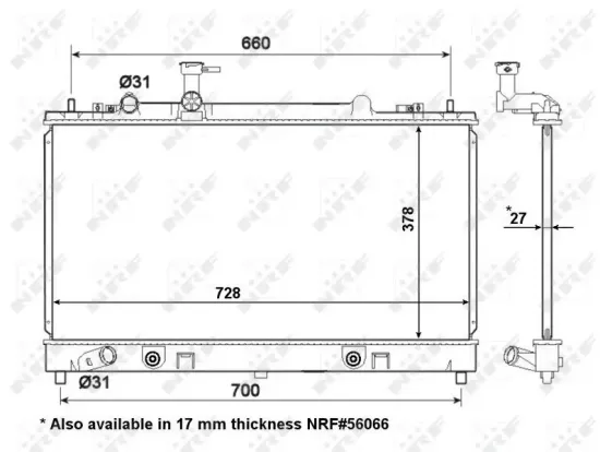 Kühler, Motorkühlung NRF 53198 Bild Kühler, Motorkühlung NRF 53198