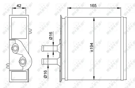 Wärmetauscher, Innenraumheizung NRF 53204 Bild Wärmetauscher, Innenraumheizung NRF 53204