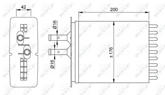 Wärmetauscher, Innenraumheizung NRF 53205 Bild Wärmetauscher, Innenraumheizung NRF 53205