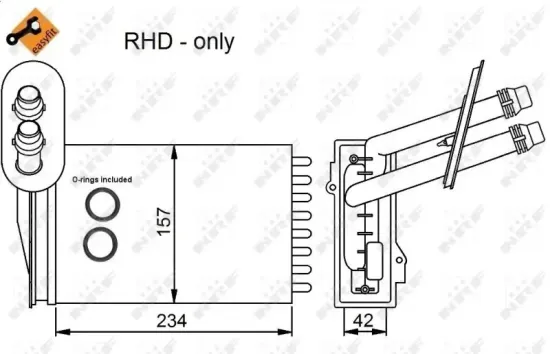 Wärmetauscher, Innenraumheizung NRF 53402 Bild Wärmetauscher, Innenraumheizung NRF 53402