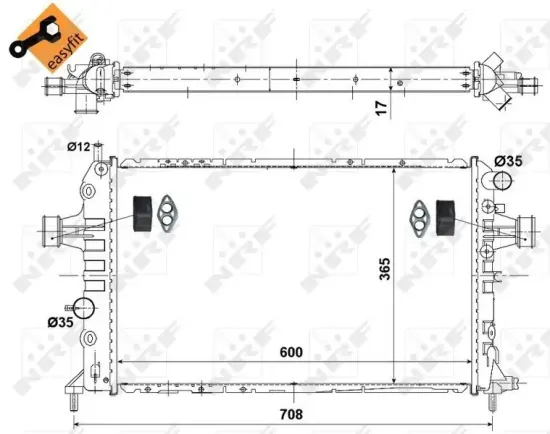 Kühler, Motorkühlung NRF 53441 Bild Kühler, Motorkühlung NRF 53441