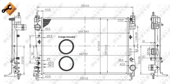 Kühler, Motorkühlung NRF 53454 Bild Kühler, Motorkühlung NRF 53454