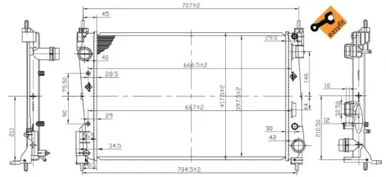 Kühler, Motorkühlung NRF 53455 Bild Kühler, Motorkühlung NRF 53455