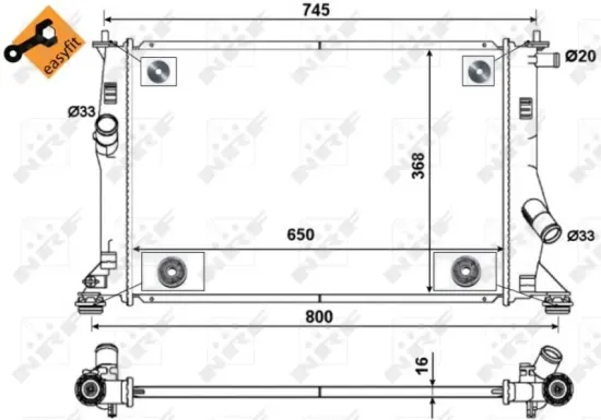 Kühler, Motorkühlung NRF 53465 Bild Kühler, Motorkühlung NRF 53465