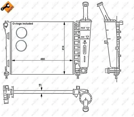 Kühler, Motorkühlung NRF 53526 Bild Kühler, Motorkühlung NRF 53526