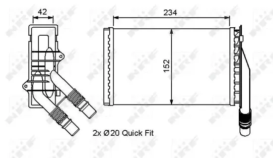 Wärmetauscher, Innenraumheizung NRF 53554 Bild Wärmetauscher, Innenraumheizung NRF 53554