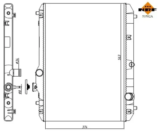 Kühler, Motorkühlung NRF 53582A Bild Kühler, Motorkühlung NRF 53582A