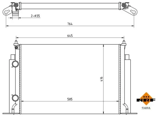 Kühler, Motorkühlung NRF 53609A Bild Kühler, Motorkühlung NRF 53609A
