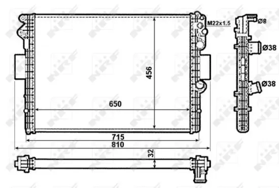 Kühler, Motorkühlung NRF 53612 Bild Kühler, Motorkühlung NRF 53612