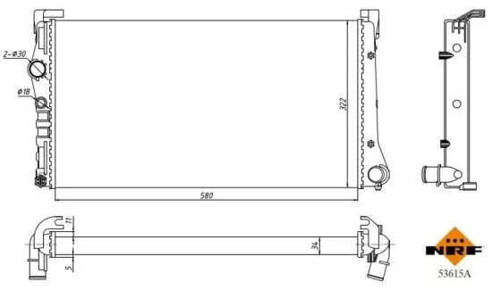 Kühler, Motorkühlung NRF 53615A Bild Kühler, Motorkühlung NRF 53615A