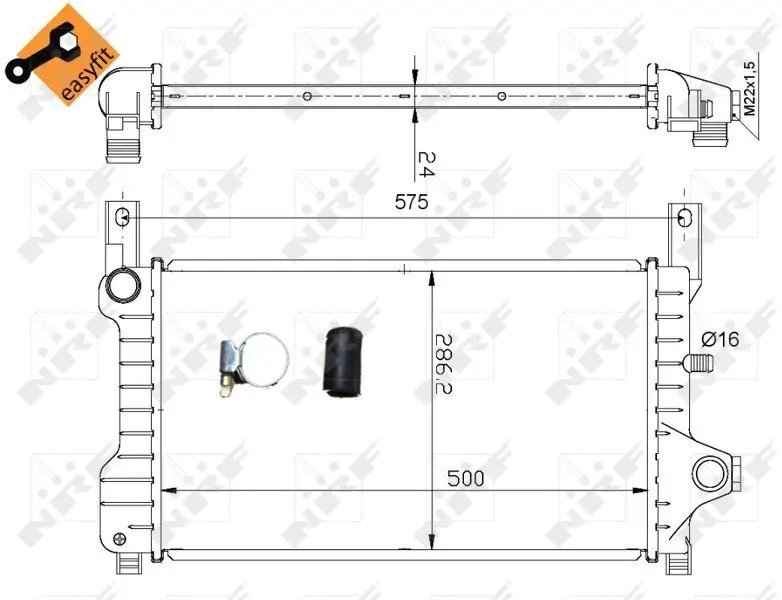 Kühler, Motorkühlung NRF 53635 Bild Kühler, Motorkühlung NRF 53635