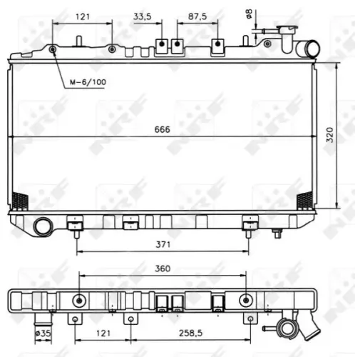 Kühler, Motorkühlung NRF 536864 Bild Kühler, Motorkühlung NRF 536864