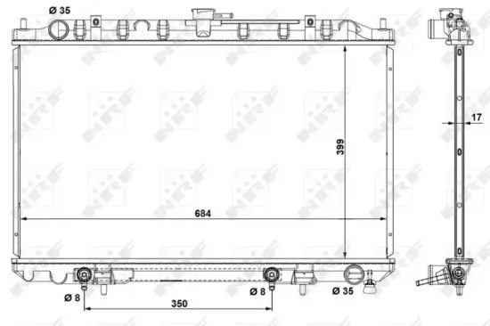 Kühler, Motorkühlung NRF 53693 Bild Kühler, Motorkühlung NRF 53693