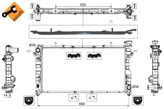 Kühler, Motorkühlung NRF 53734 Bild Kühler, Motorkühlung NRF 53734