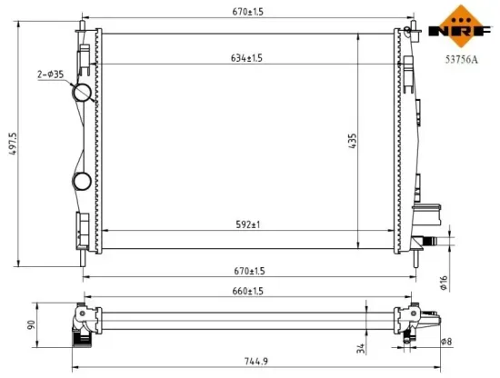 Kühler, Motorkühlung NRF 53756A Bild Kühler, Motorkühlung NRF 53756A