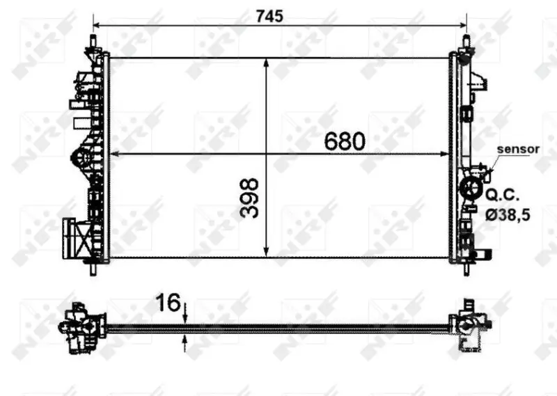 Kühler, Motorkühlung NRF 53773 Bild Kühler, Motorkühlung NRF 53773