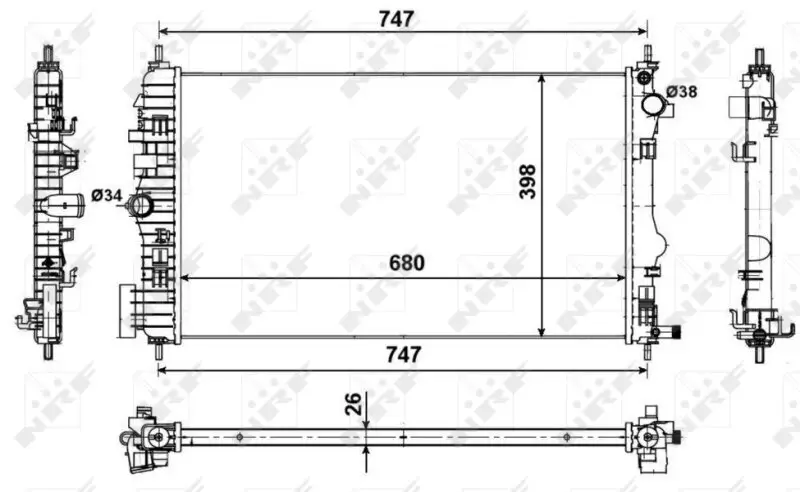 Kühler, Motorkühlung NRF 53774