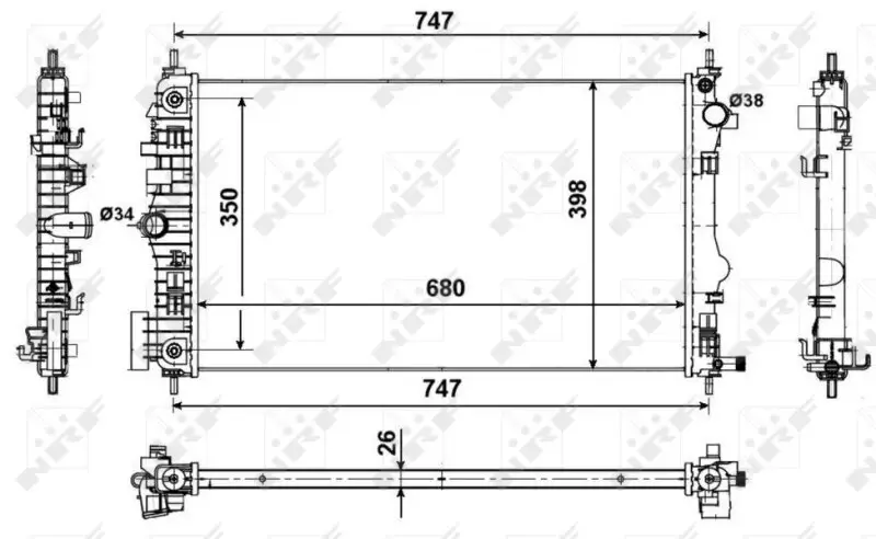 Kühler, Motorkühlung NRF 53775 Bild Kühler, Motorkühlung NRF 53775