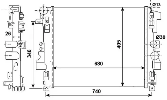 Kühler, Motorkühlung NRF 53801 Bild Kühler, Motorkühlung NRF 53801