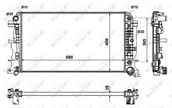 Kühler, Motorkühlung NRF 53833 Bild Kühler, Motorkühlung NRF 53833