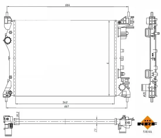 Kühler, Motorkühlung NRF 53834A Bild Kühler, Motorkühlung NRF 53834A